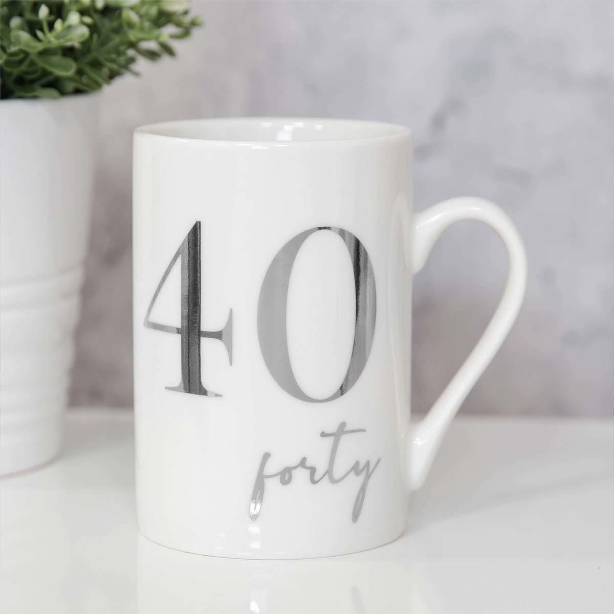 Age 40 Ceramic Mug Displayed In Full