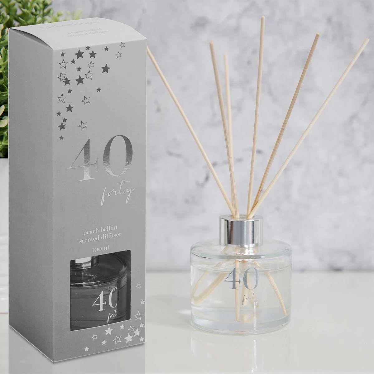 Age 40 Reed Diffuser Shown Alongside It's Presentation Box