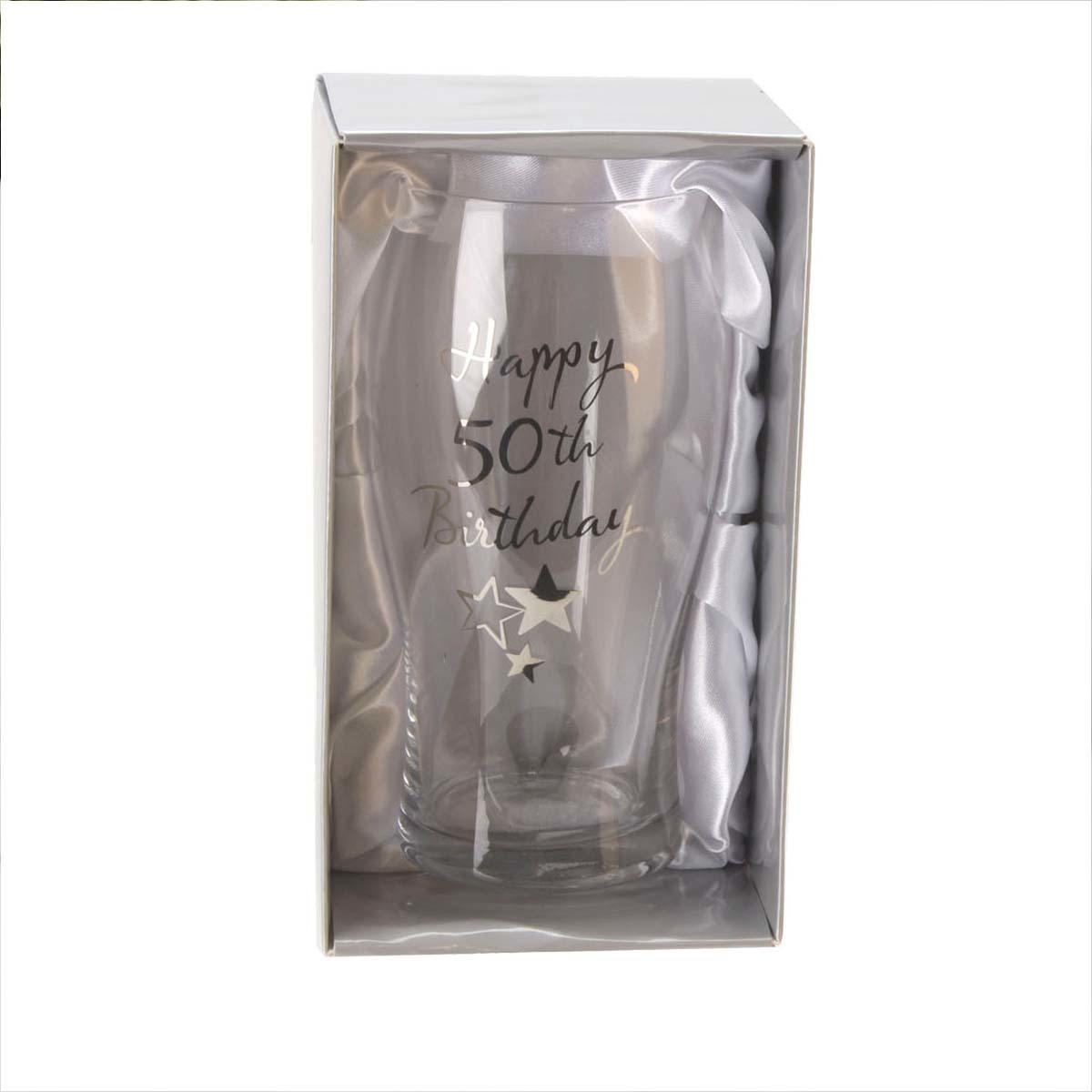 50th Pint Glass Displayed In Gift Box