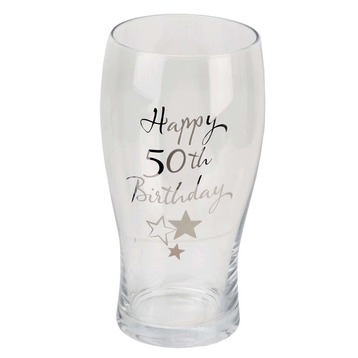 50th Pint Glass Displayed In Full