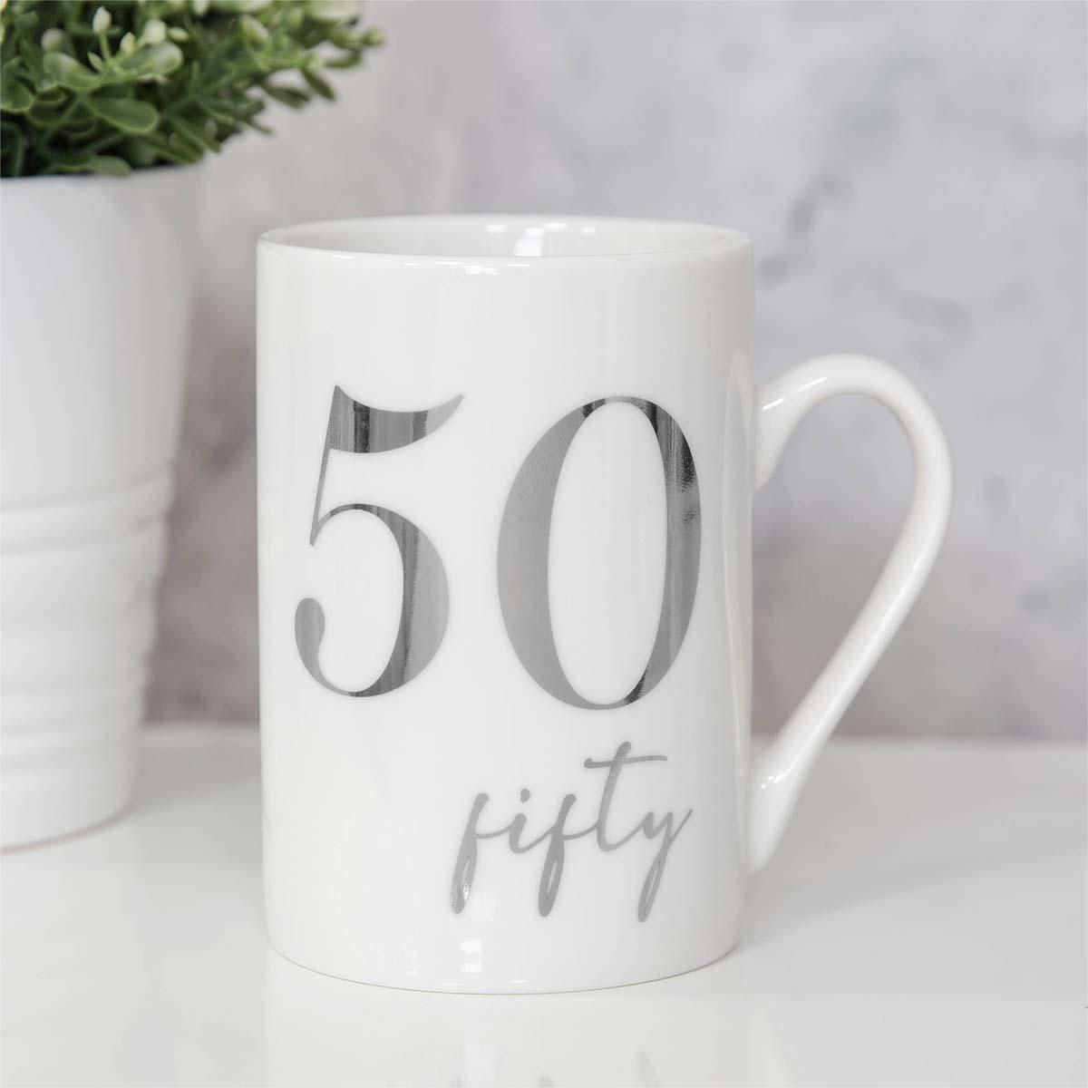 Age 50 Ceramic Mug Displayed In Full