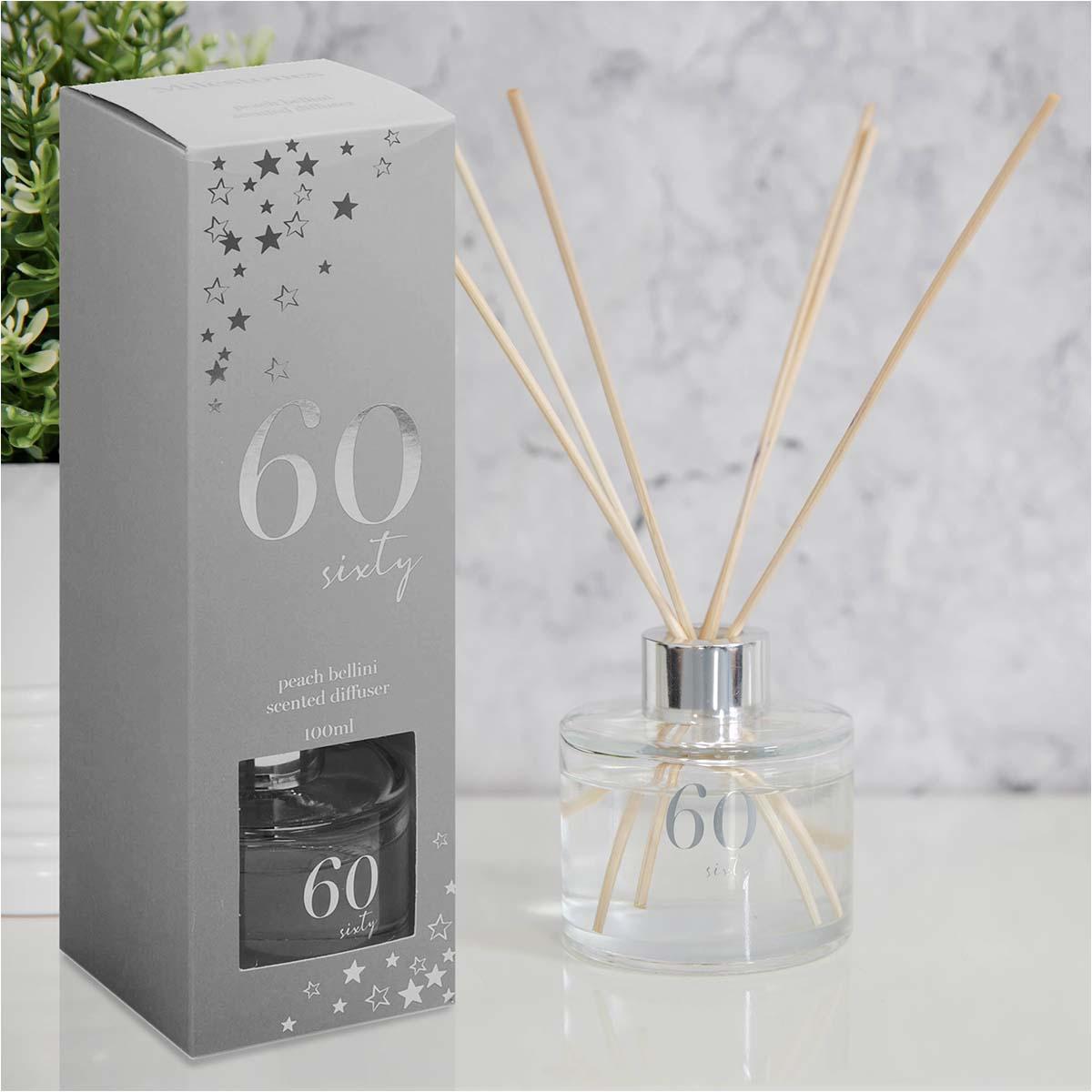 Age 60 Reed Diffuser Displayed With Presentation Box