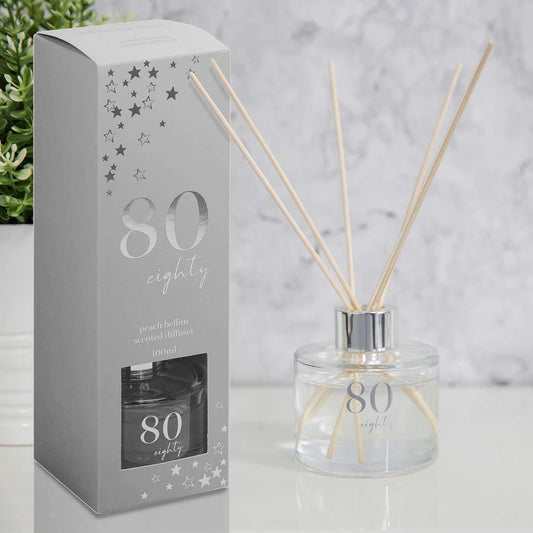 Age 80 Reed Diffuser Displayed With Presentation Box