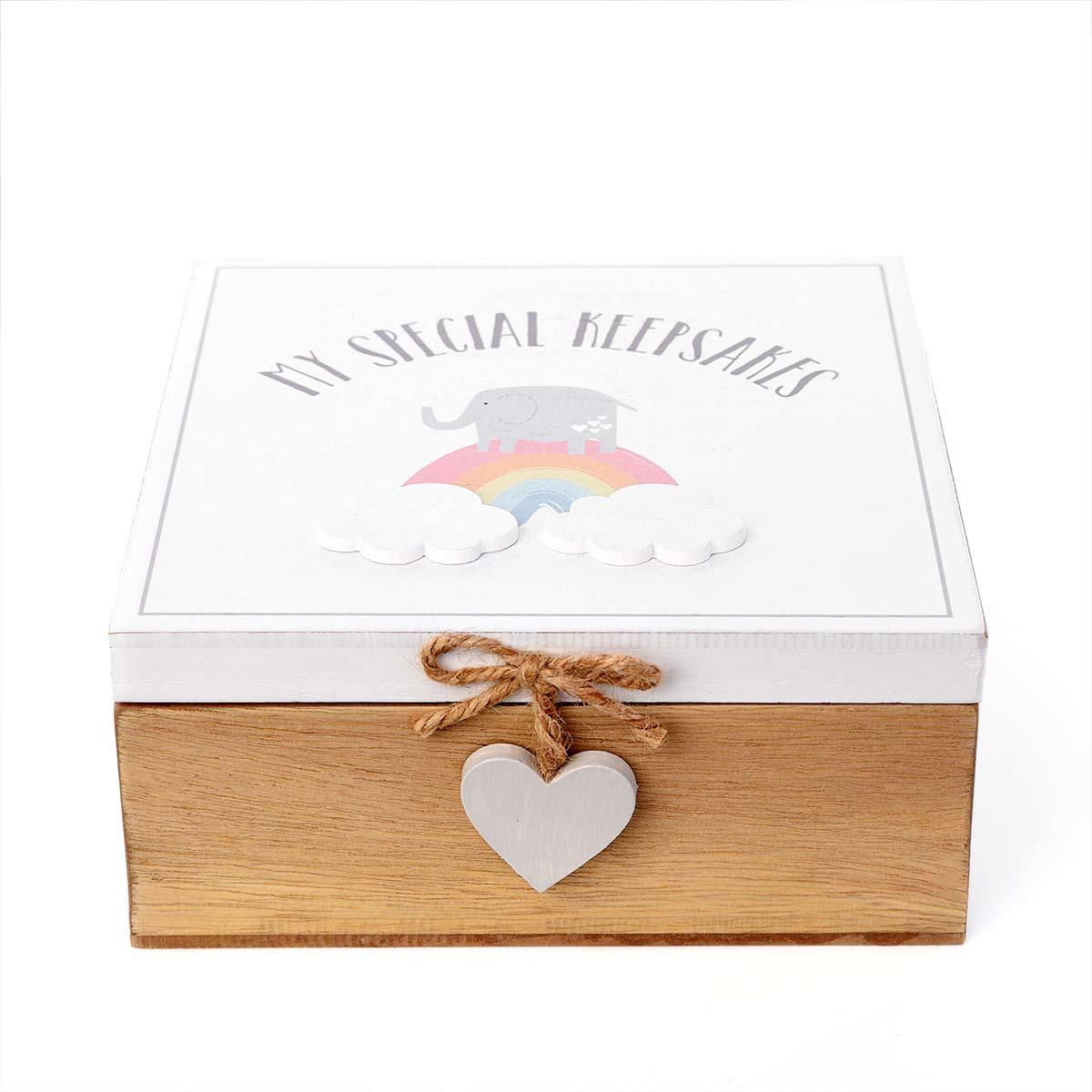 White Baby Keepsake Box Displayed In Full