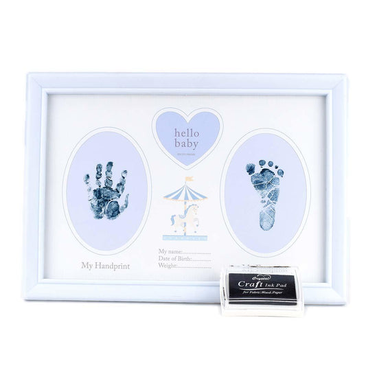 Baby Boy Handprint Frame Displayed In Full