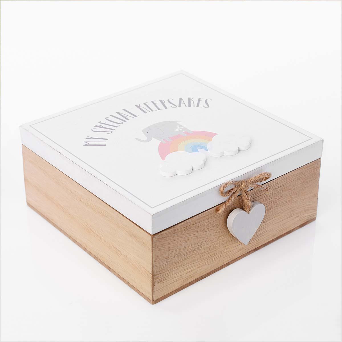 Whit Baby Keepsake Box Displayed At An Angle