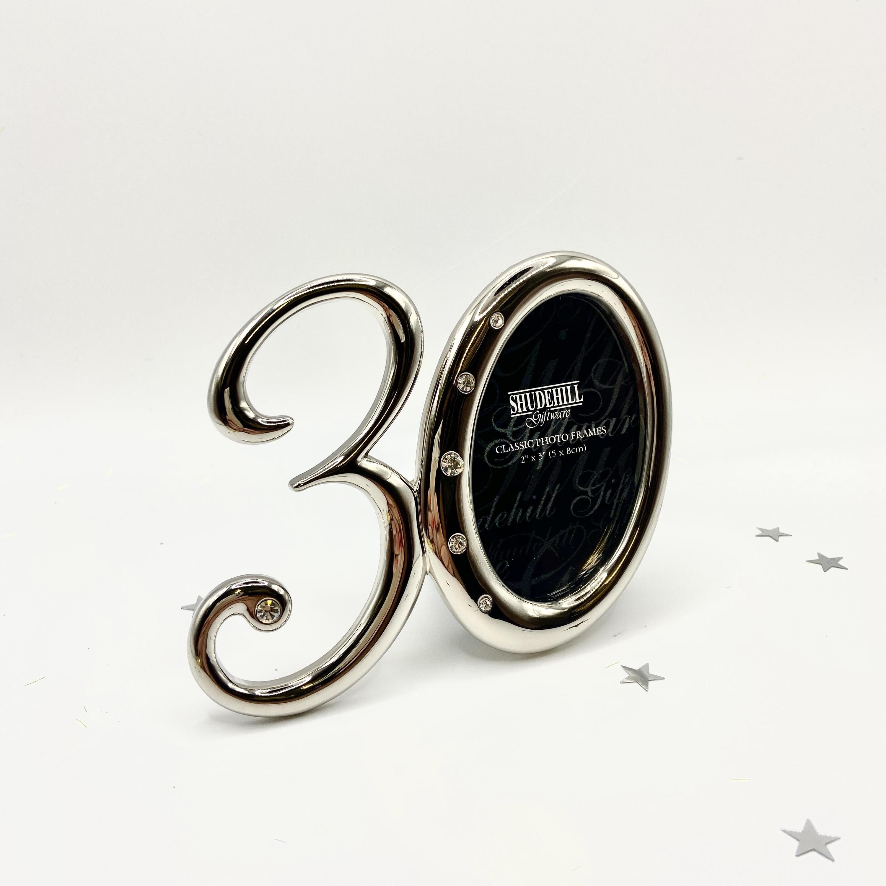 Age 30 Gift - Silver Diamante Picture Frame – The Celebration Store