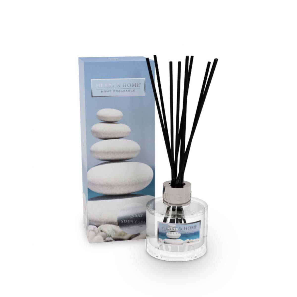 Simply Spa Reed Diffuser Displayed In Front Of Its Matching Box