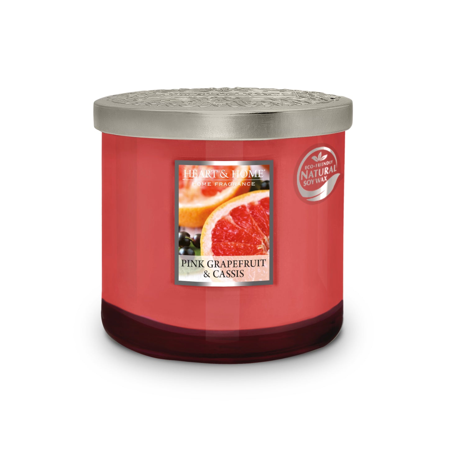 Heart & Home Twin Wick Soy Wax Candle - Pink Grapefruit & Cassis Fragrance