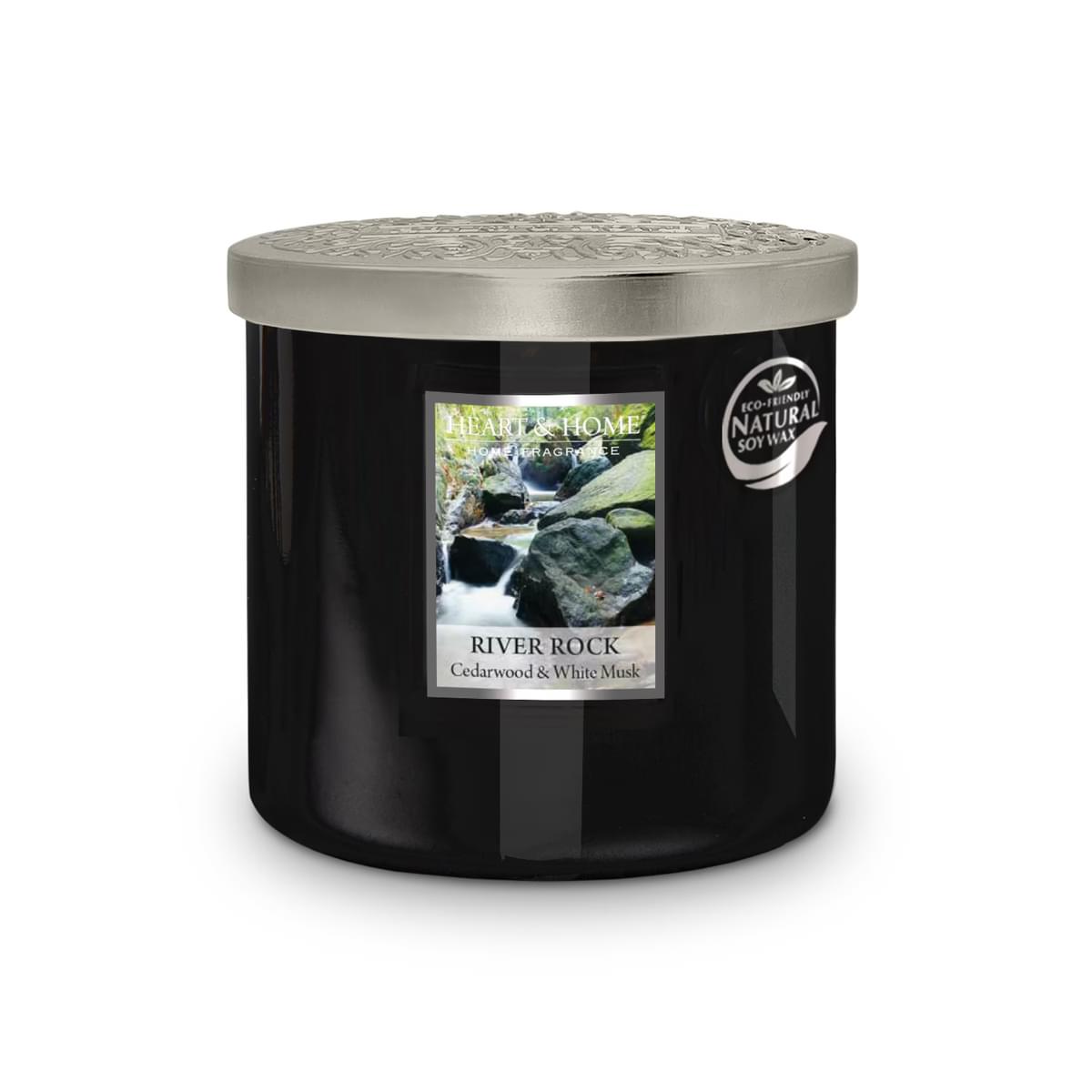 Heart & Home Twin Wick Soy Wax Candle - River Rock Fragrance