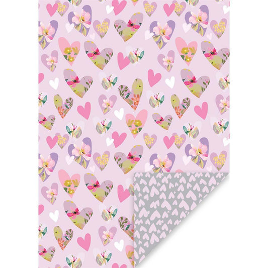Stephanie Dyment Hearts Wrapping Paper Displayed