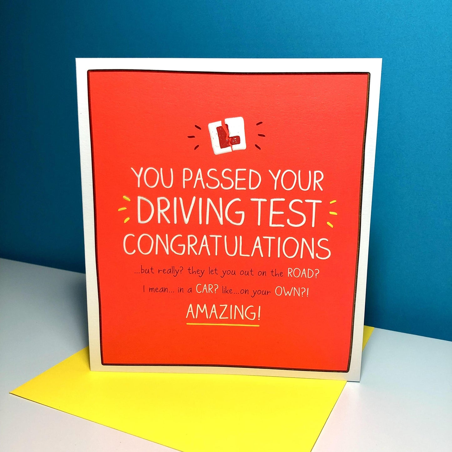 Happy Jackson Passed Your Driving Test Congrats Card Sat On A Display Shelf