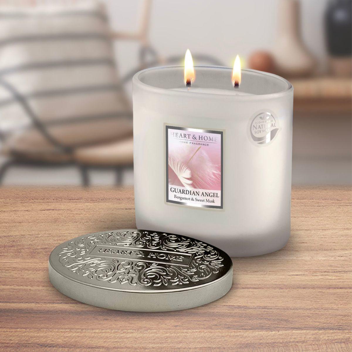 Guardian Angel Scented Candle Displayed Lit